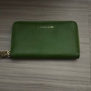 Michael Kors Green Leather Wristlet